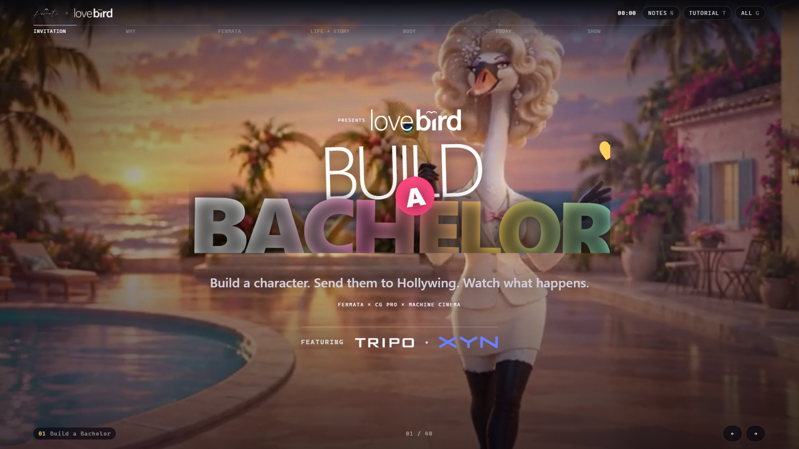 Build a Bachelor Run of Show presentation opening slide